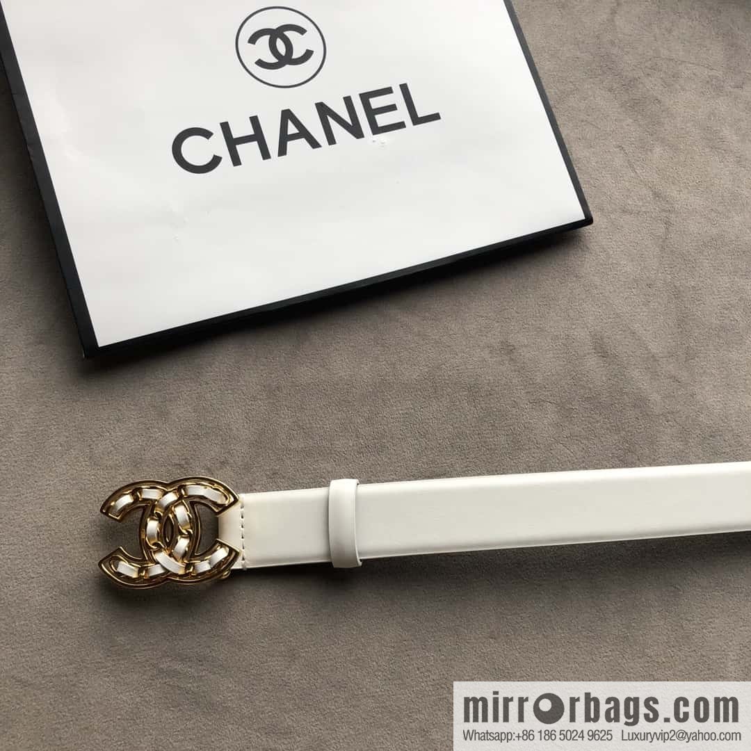 CHANEL chain buckle women's belt 3.0cm