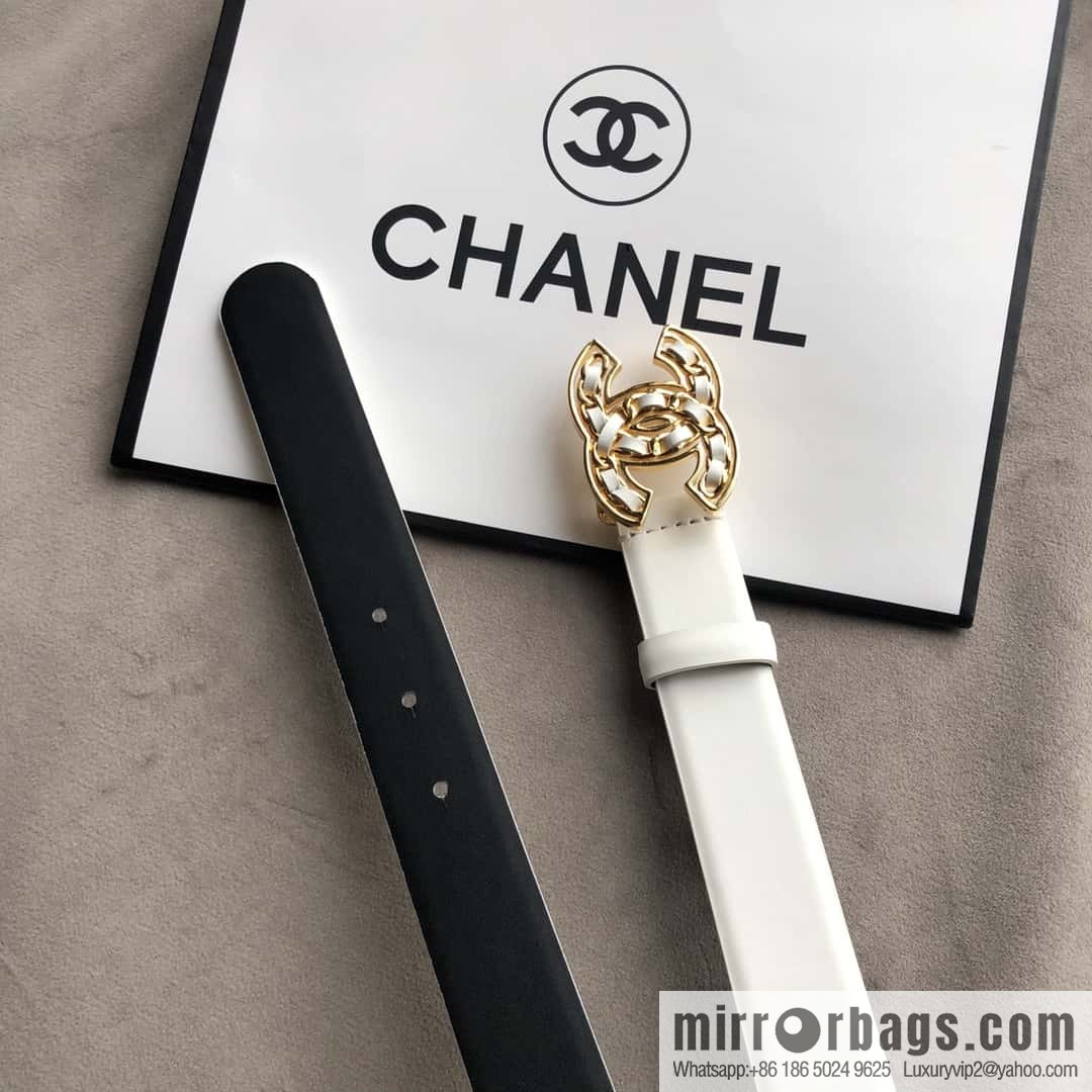 CHANEL chain buckle women's belt 3.0cm