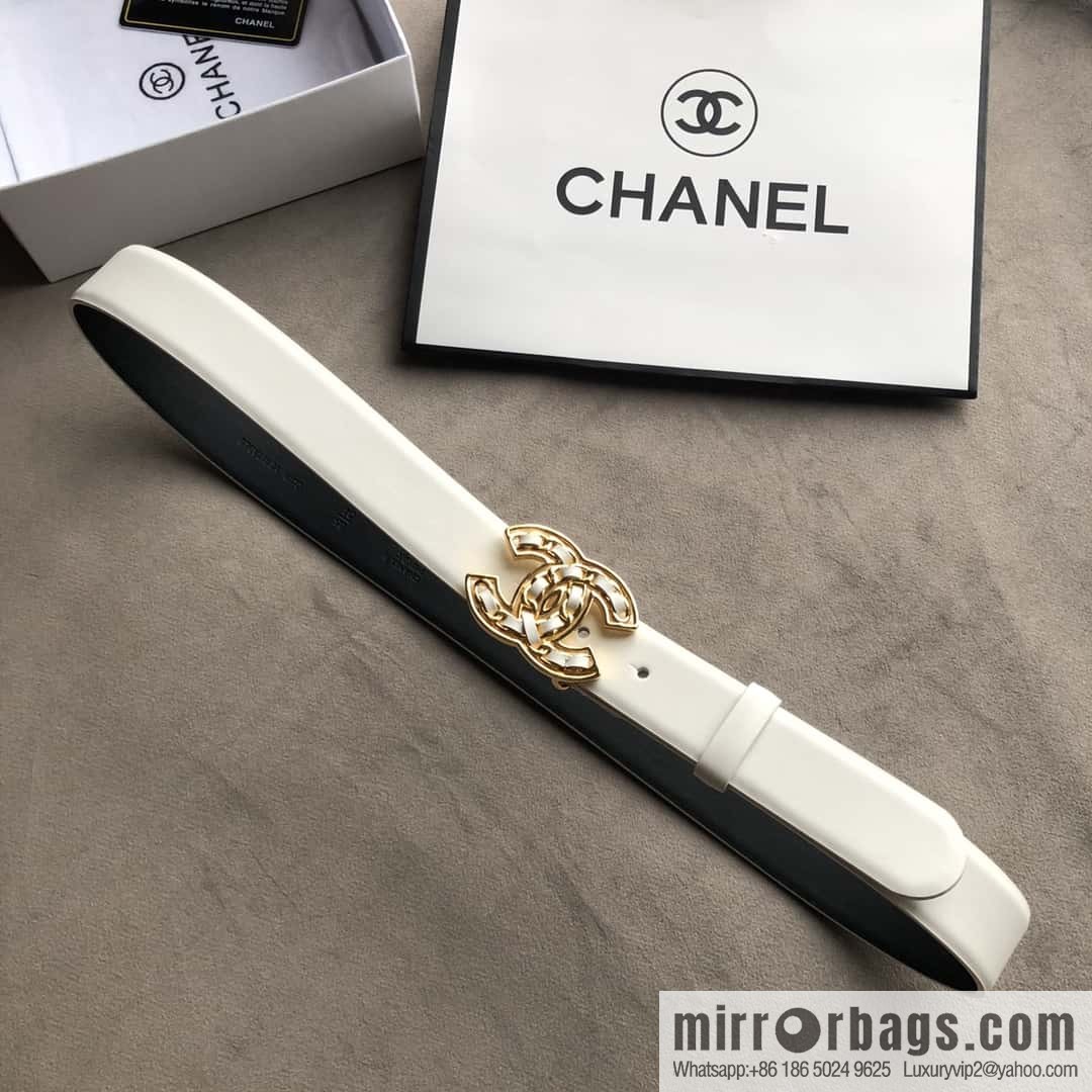 CHANEL chain buckle women's belt 3.0cm