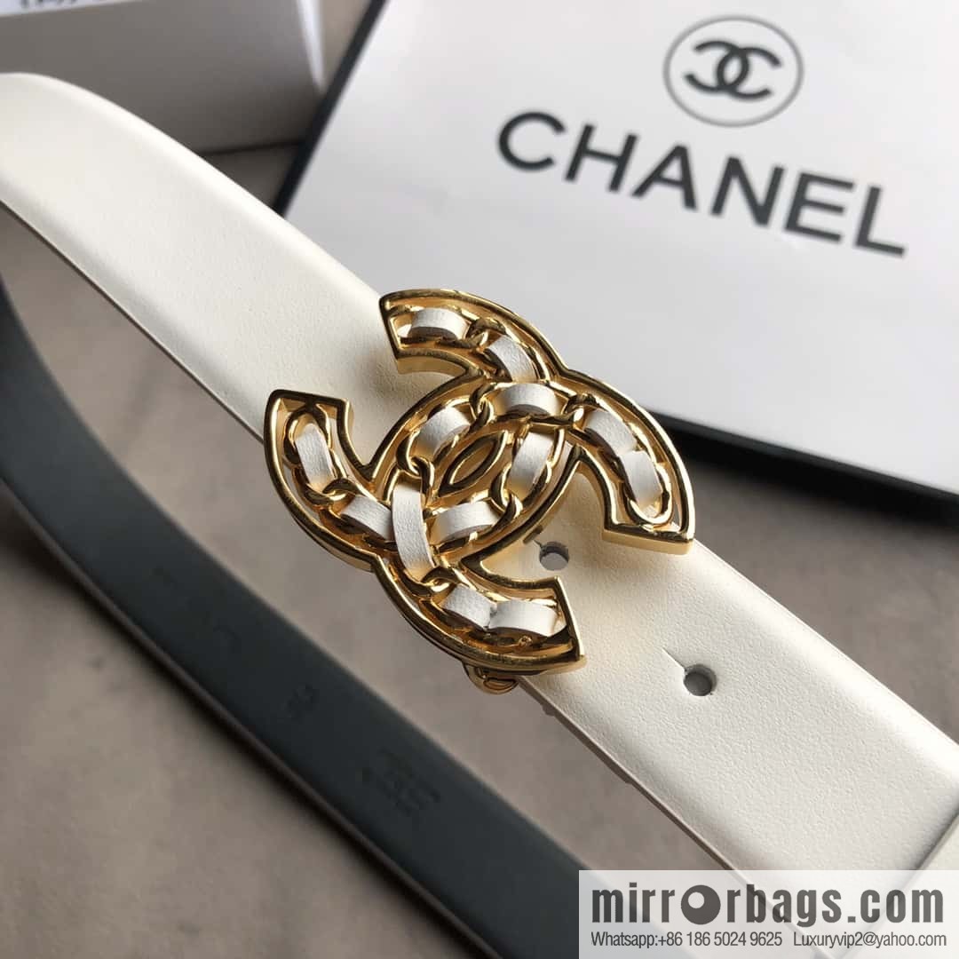 CHANEL chain buckle women's belt 3.0cm