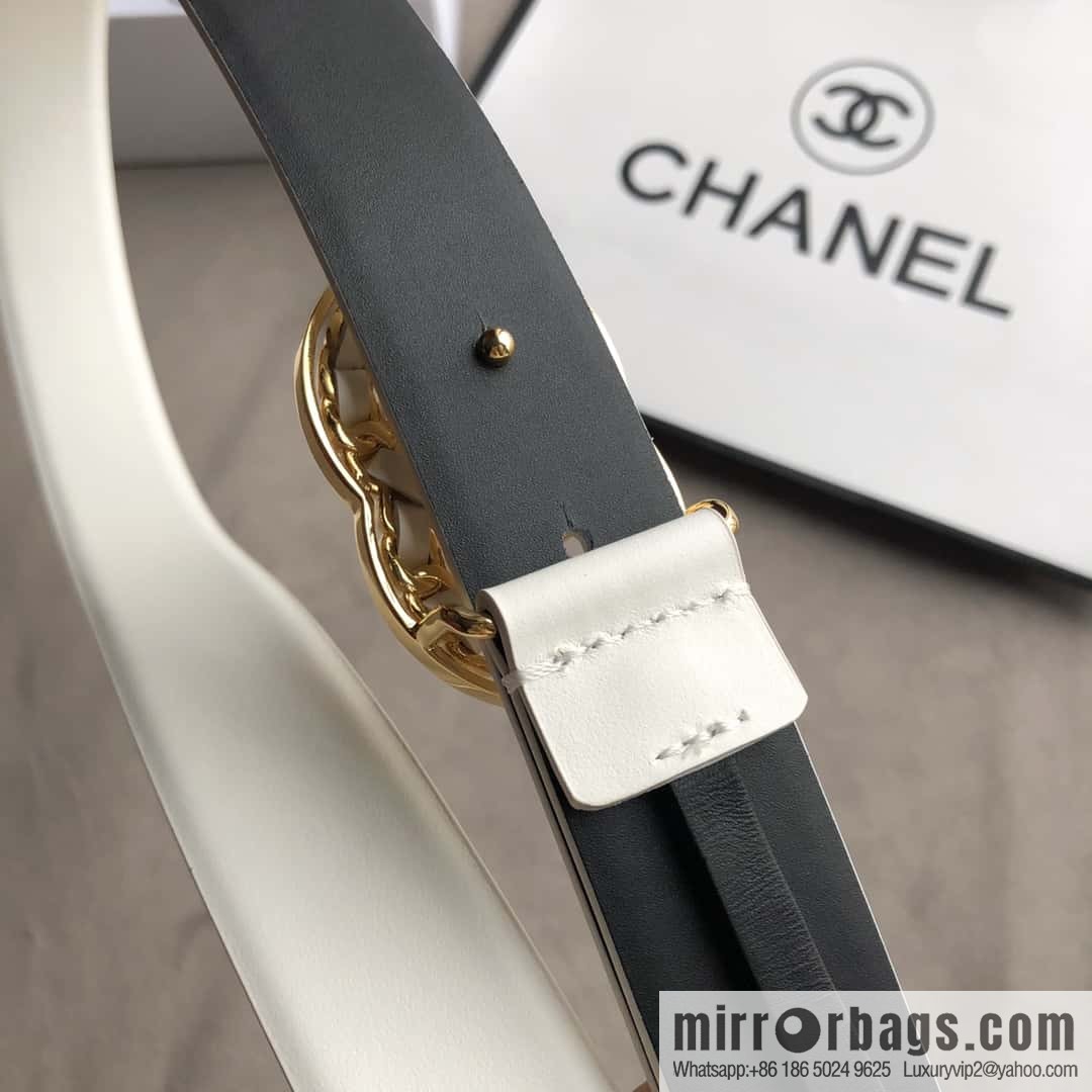 CHANEL chain buckle women's belt 3.0cm