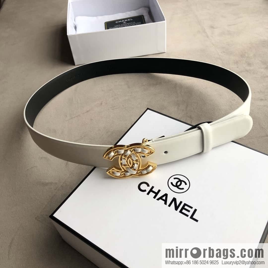 CHANEL chain buckle women's belt 3.0cm