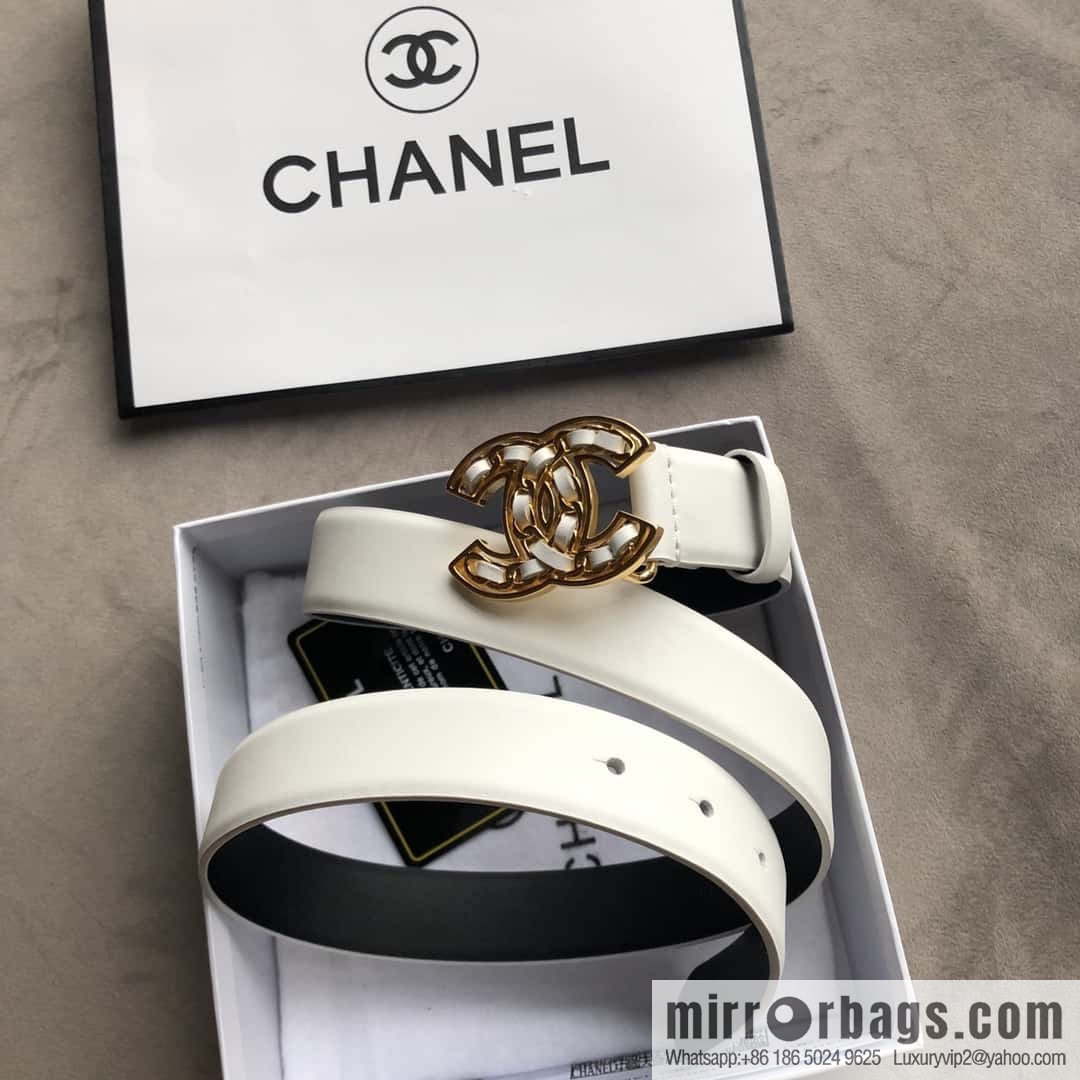 CHANEL chain buckle women's belt 3.0cm