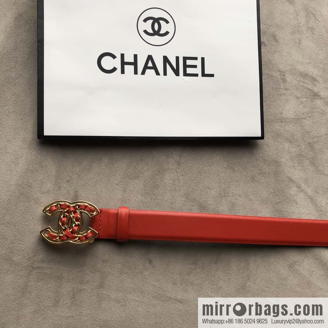 CHANEL chain buckle women's belt 3.0cm