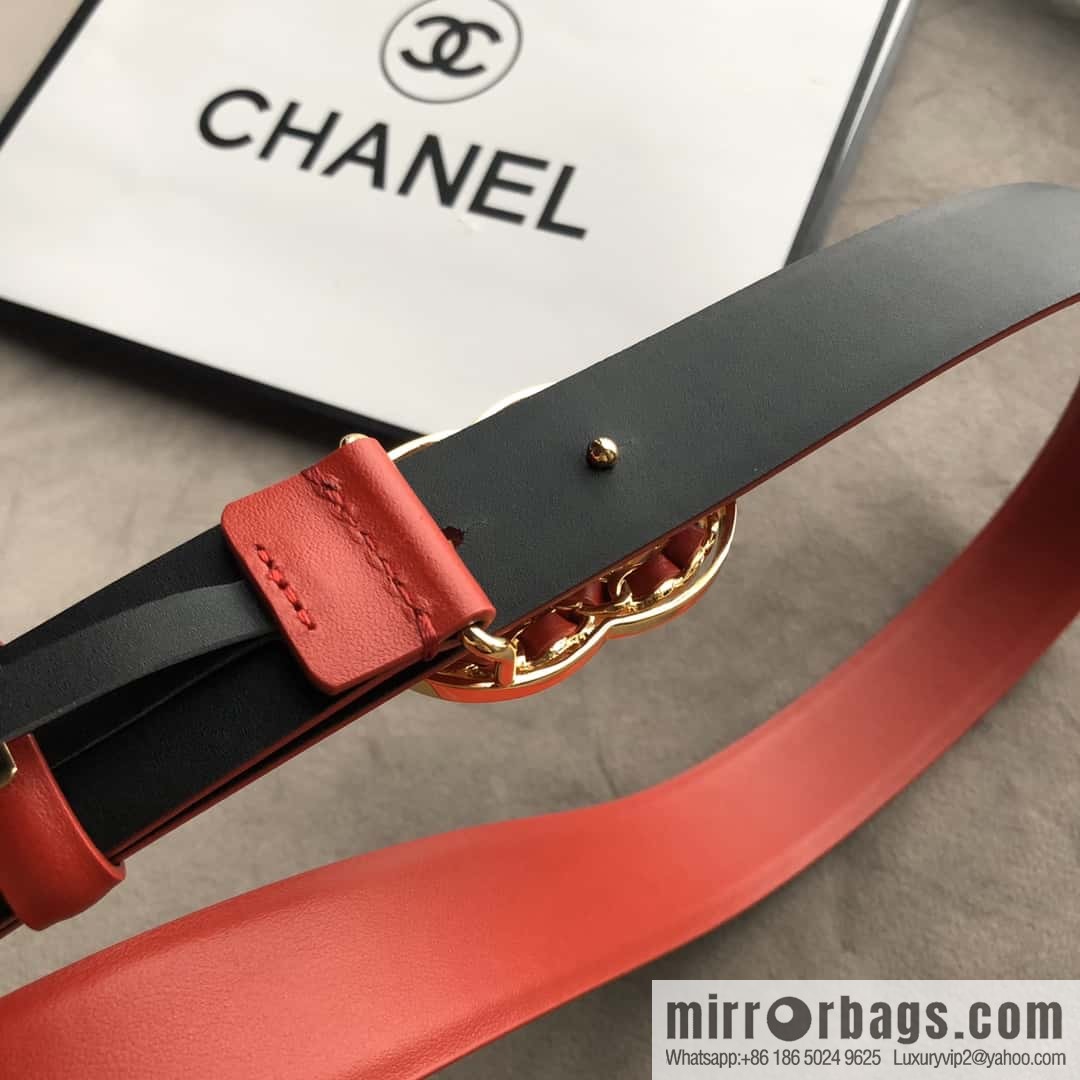 CHANEL chain buckle women's belt 3.0cm