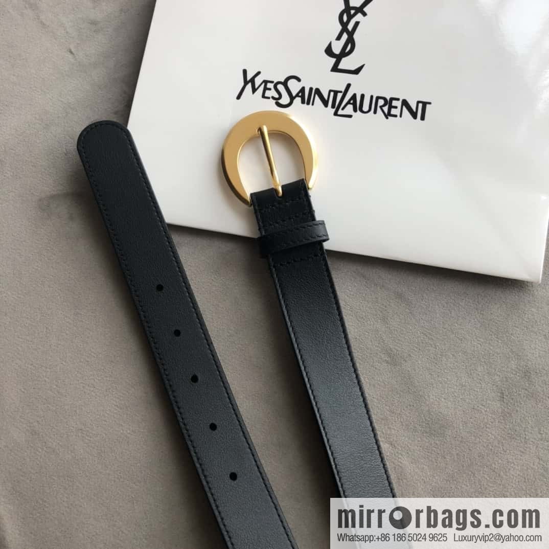 Saint Laurent, black women's vintage pin buckle belt 3.0cm
