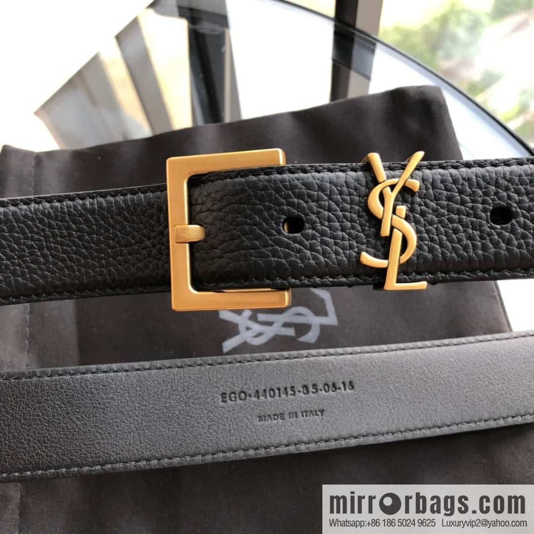 Saint Laurent 3.0cm Women's Belt Vintage Seiko Engraved Metal Buckle Belt