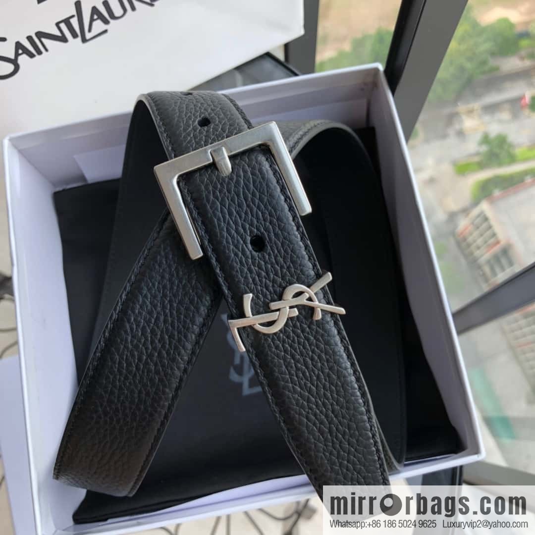 Saint Laurent 3.0cm Women's Belt Vintage Seiko Engraved Metal Buckle Belt
