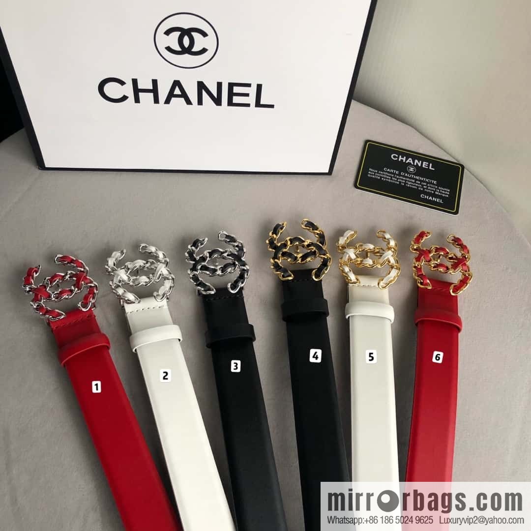 CHANEL chain buckle women's belt 3.0cm
