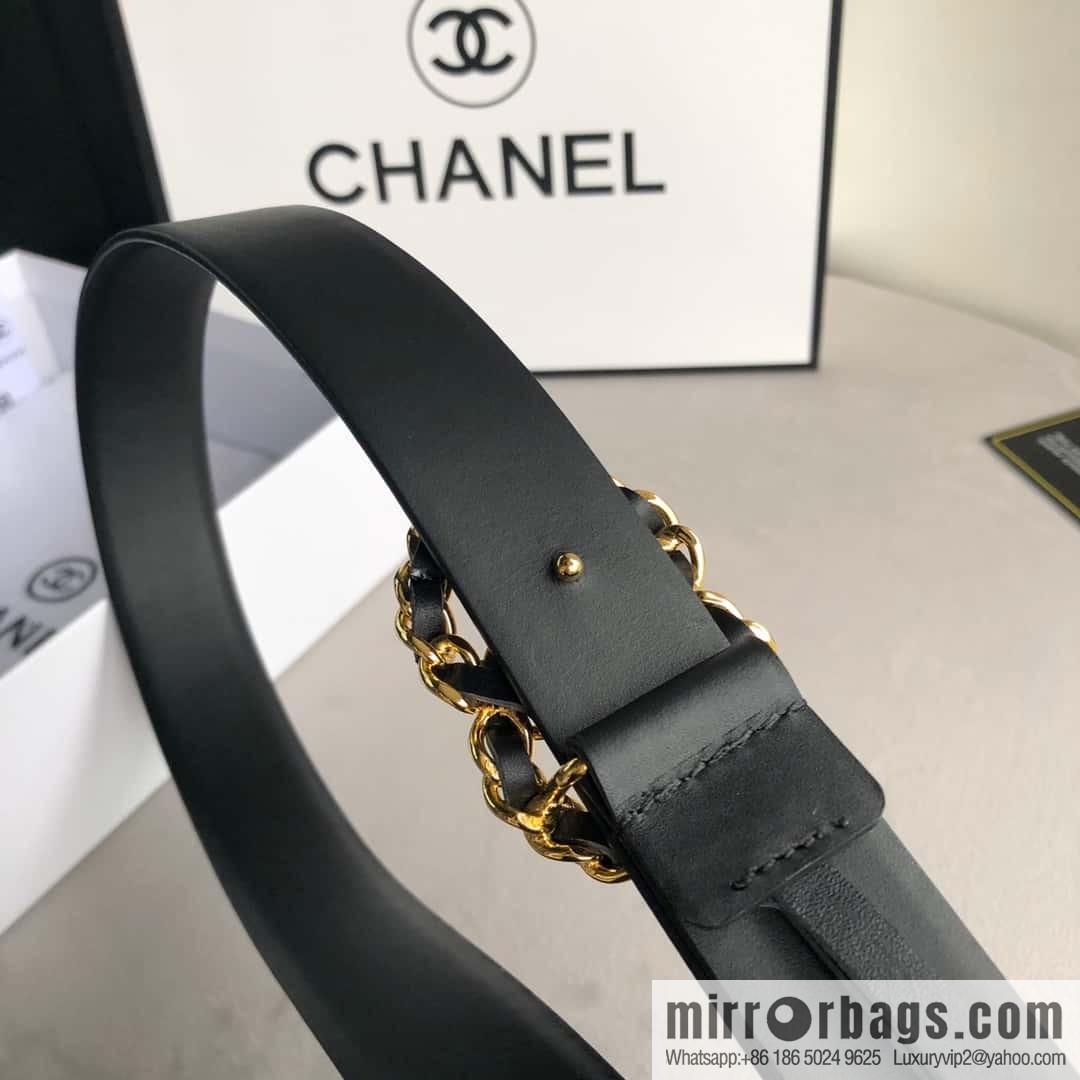 CHANEL chain buckle women's belt 3.0cm
