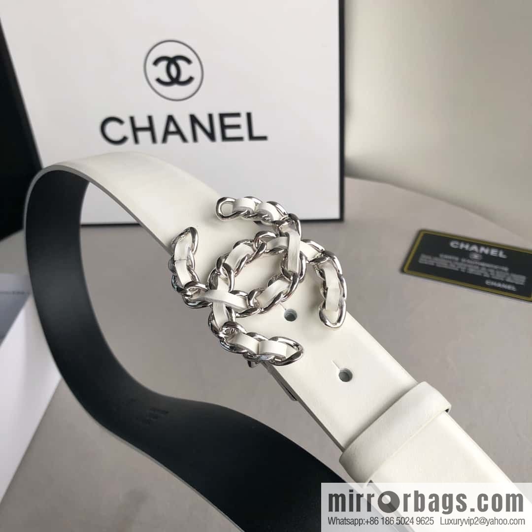 CHANEL chain buckle women's belt 3.0cm