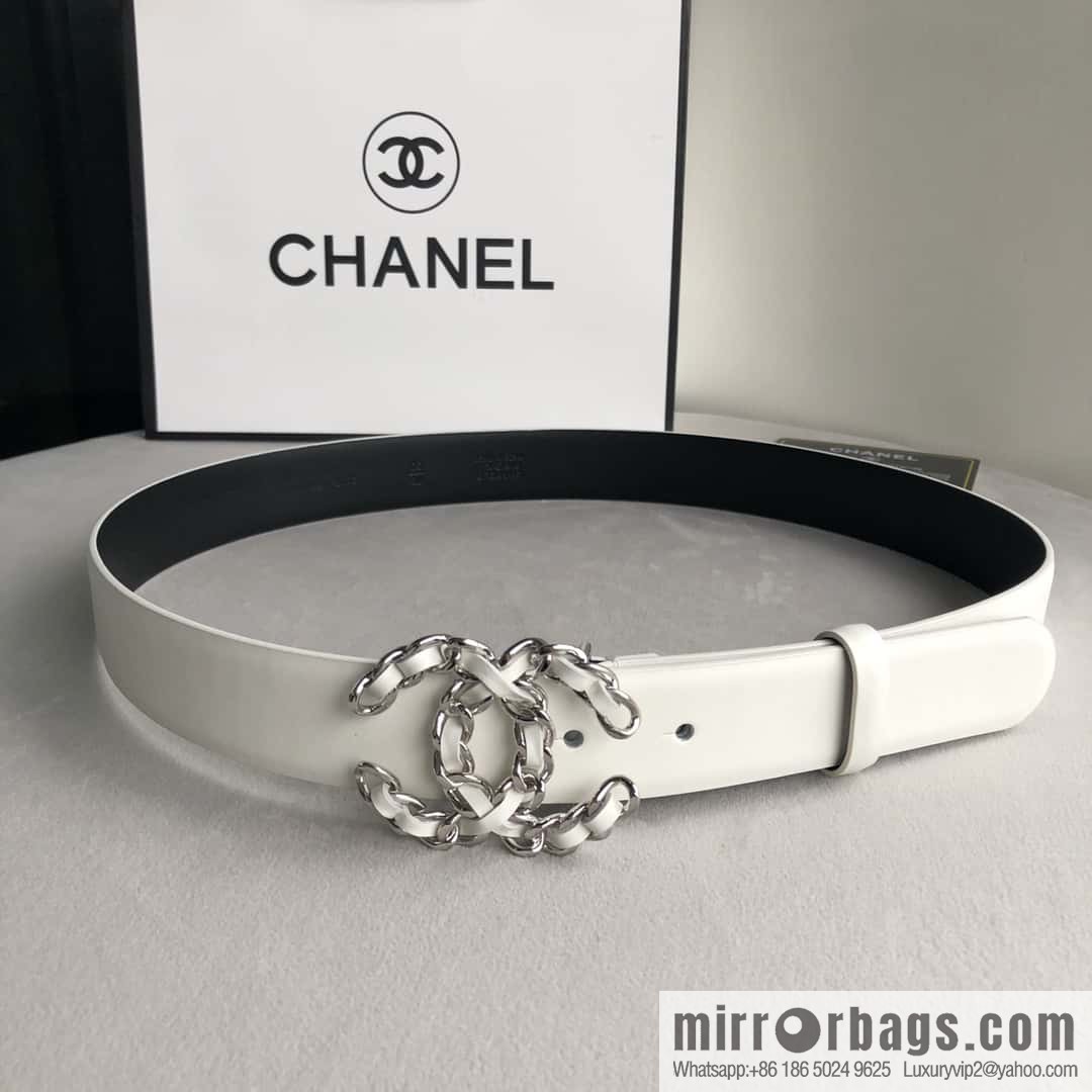 CHANEL chain buckle women's belt 3.0cm