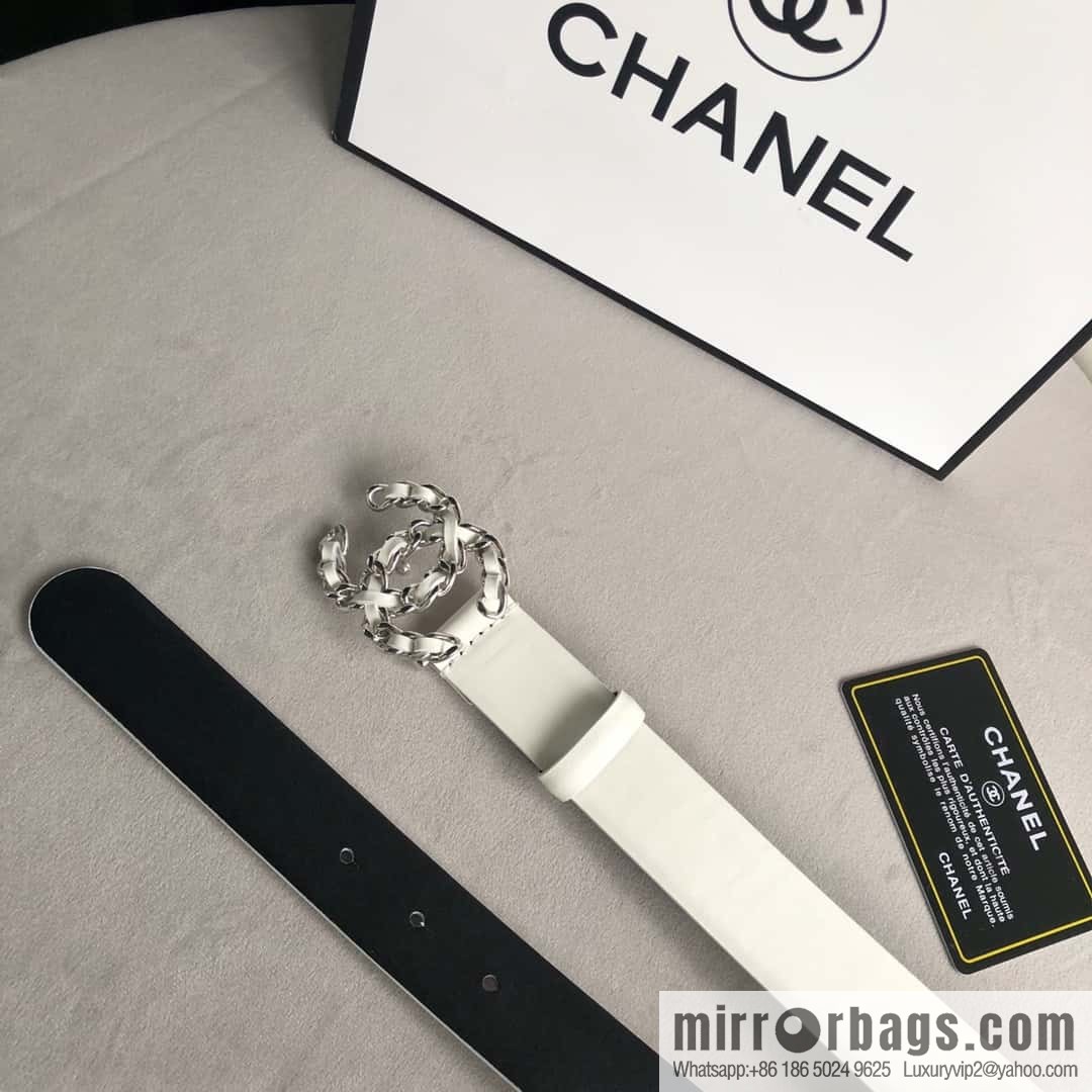 CHANEL chain buckle women's belt 3.0cm