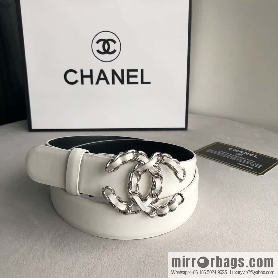 CHANEL chain buckle women's belt 3.0cm