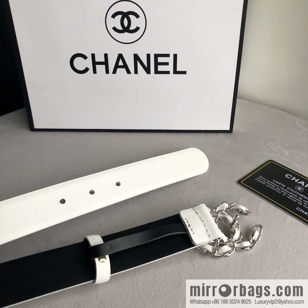 CHANEL chain buckle women's belt 3.0cm