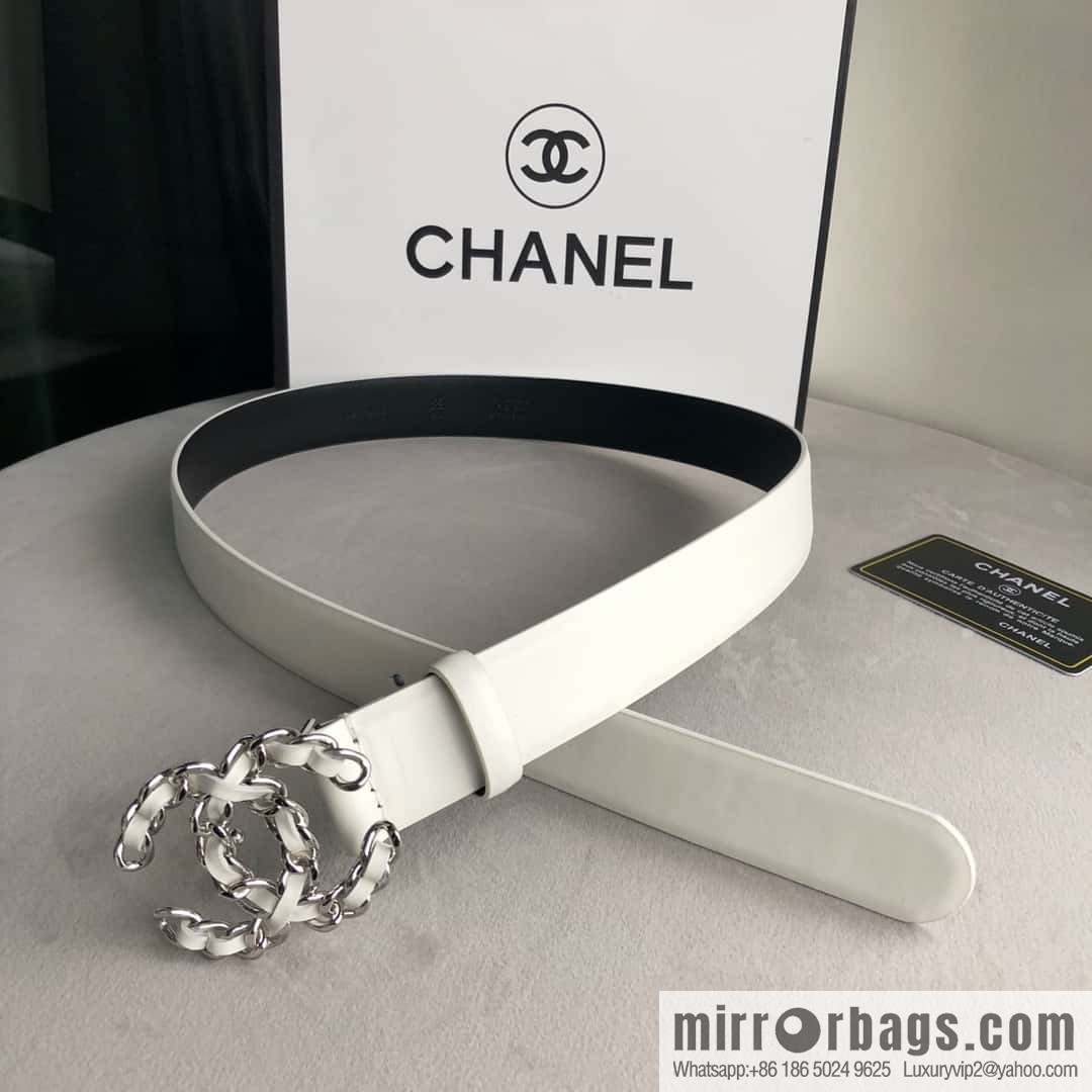 CHANEL chain buckle women's belt 3.0cm