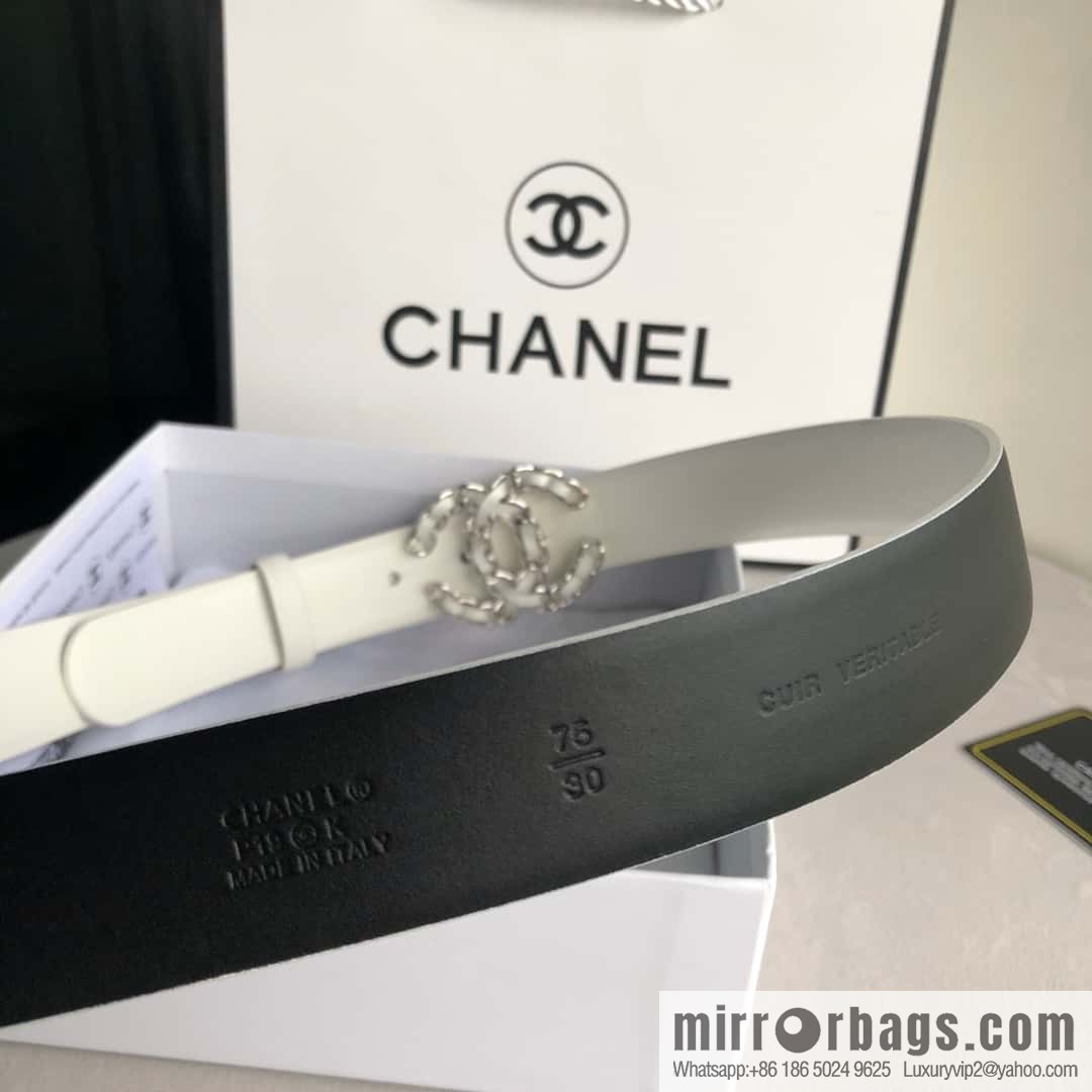 CHANEL chain buckle women's belt 3.0cm