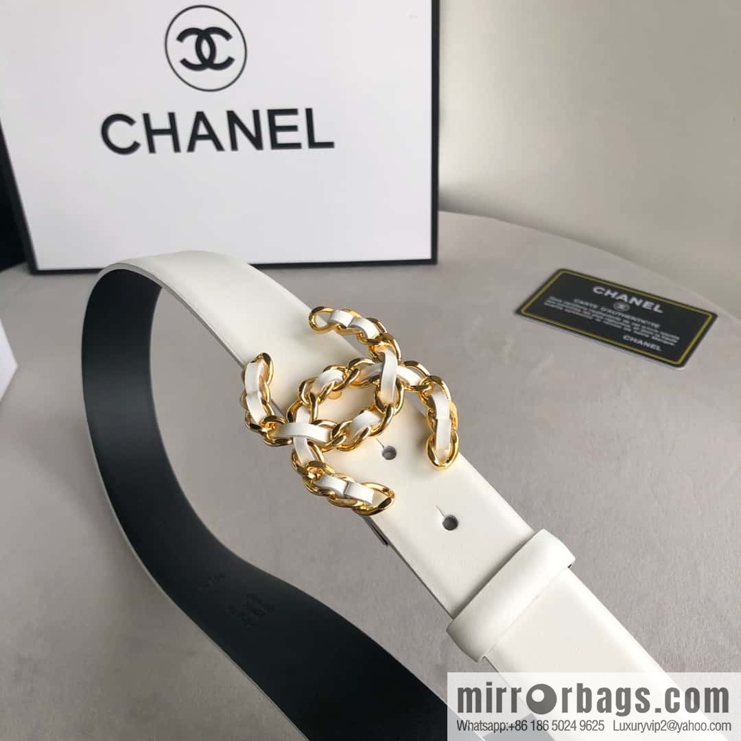 CHANEL chain buckle women's belt 3.0cm