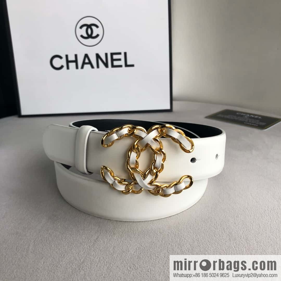 CHANEL chain buckle women's belt 3.0cm