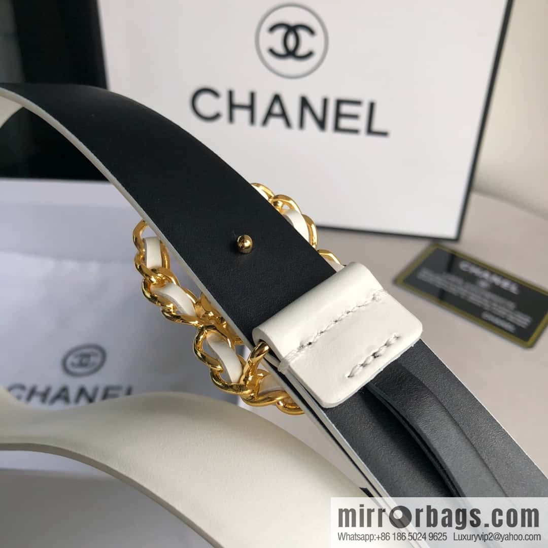 CHANEL chain buckle women's belt 3.0cm