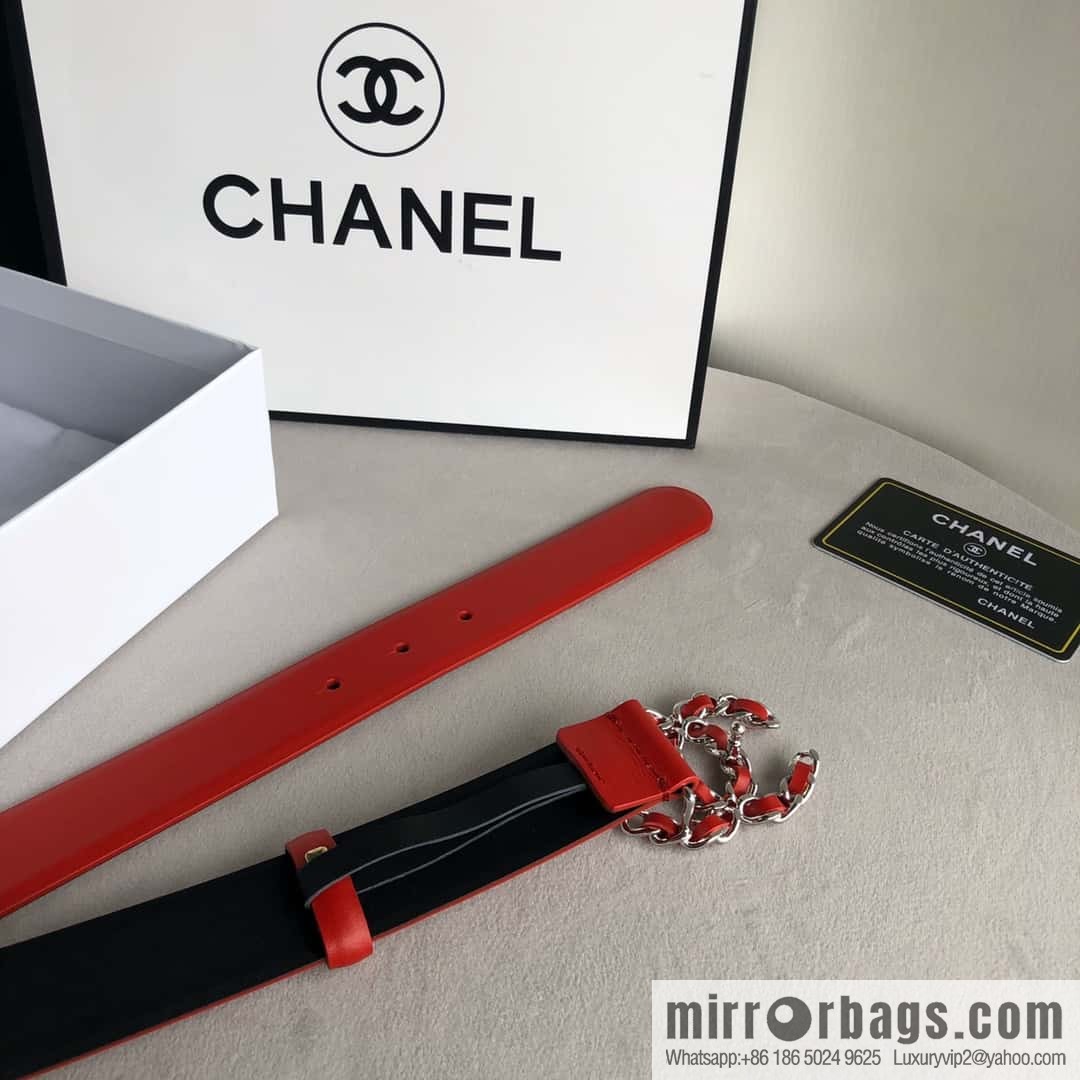 CHANEL chain buckle women's belt 3.0cm