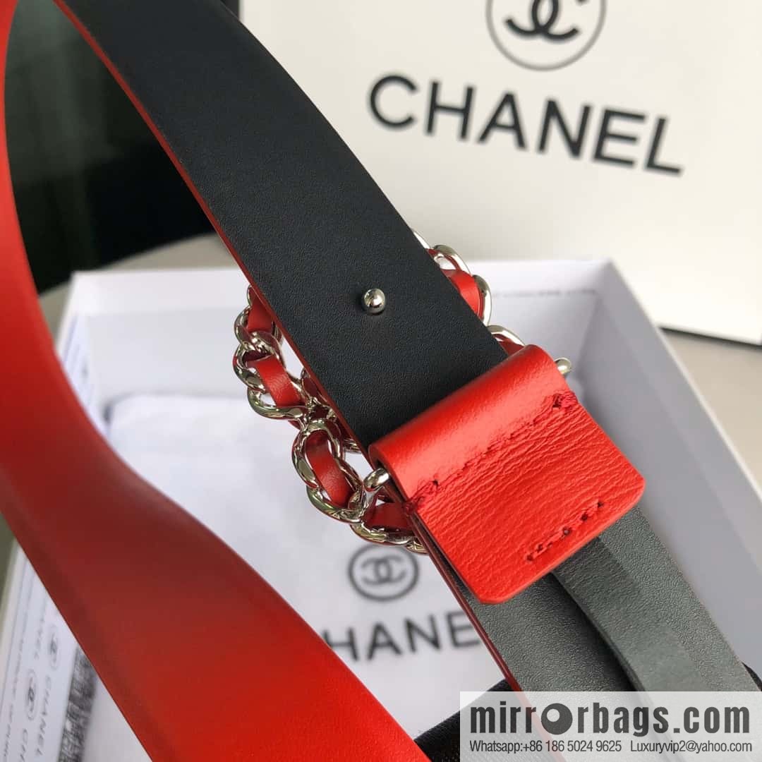 CHANEL chain buckle women's belt 3.0cm