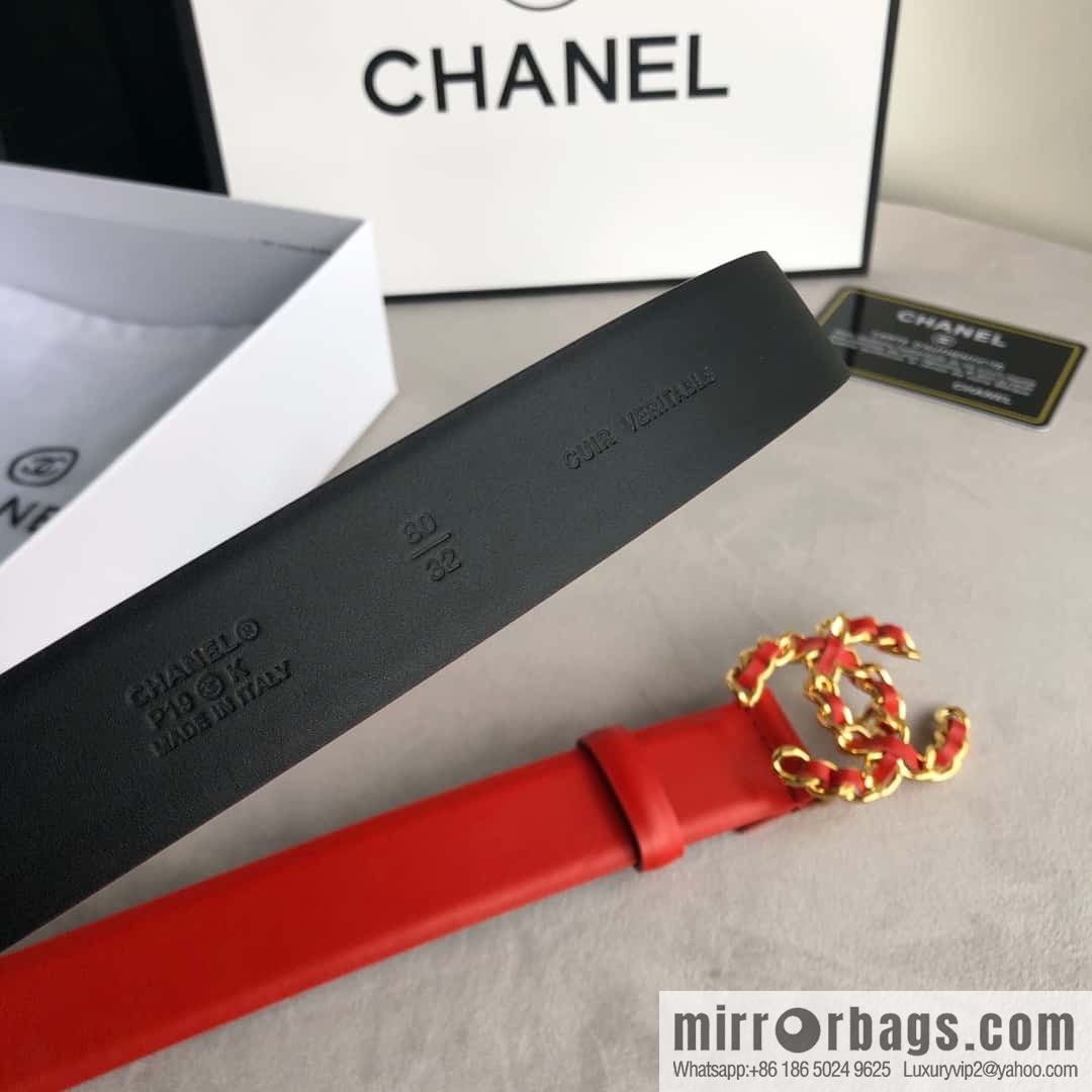 CHANEL chain buckle women's belt 3.0cm