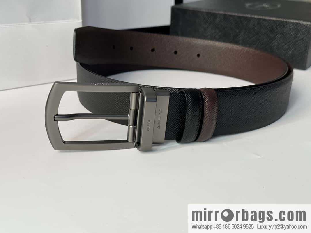 PRADA, Men's Rotating Pin Buckle Double-Sided Cross Belt 3.5CM