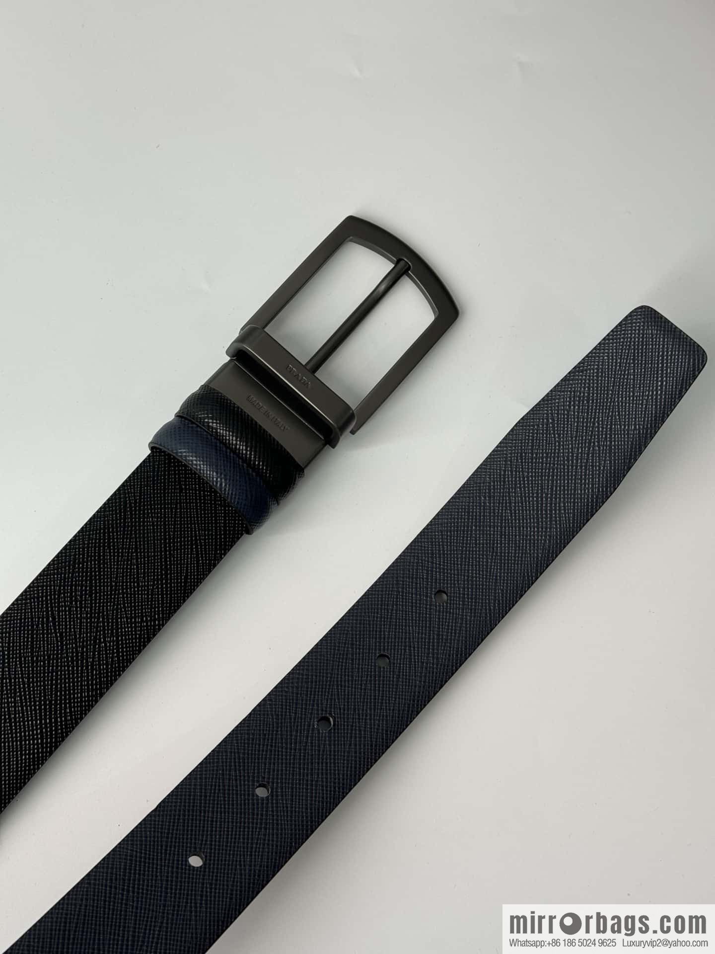 PRADA, Men's Rotating Pin Buckle Double-Sided Cross Belt 3.5CM