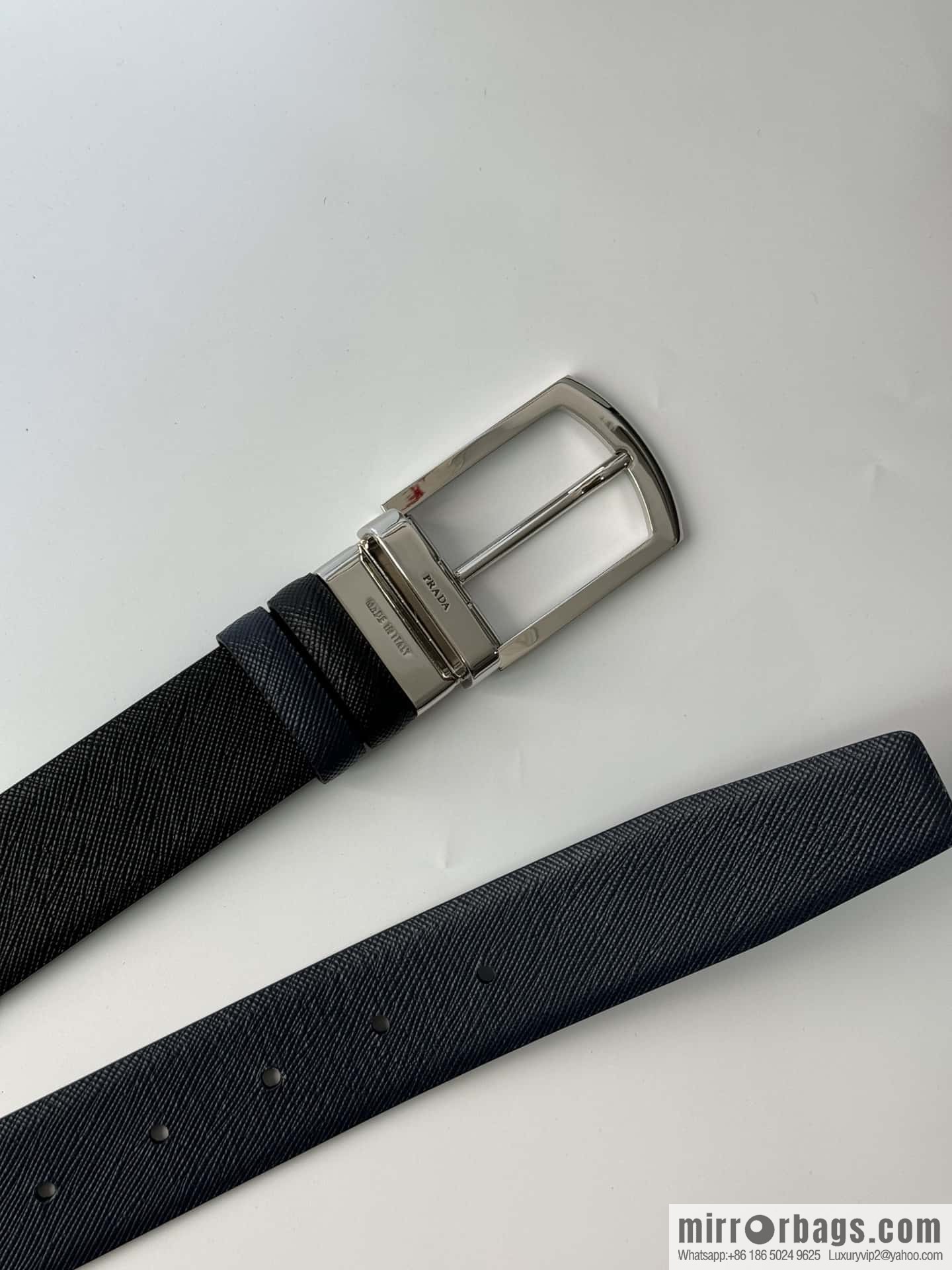 PRADA, Men's Rotating Pin Buckle Double-Sided Cross Belt 3.5CM