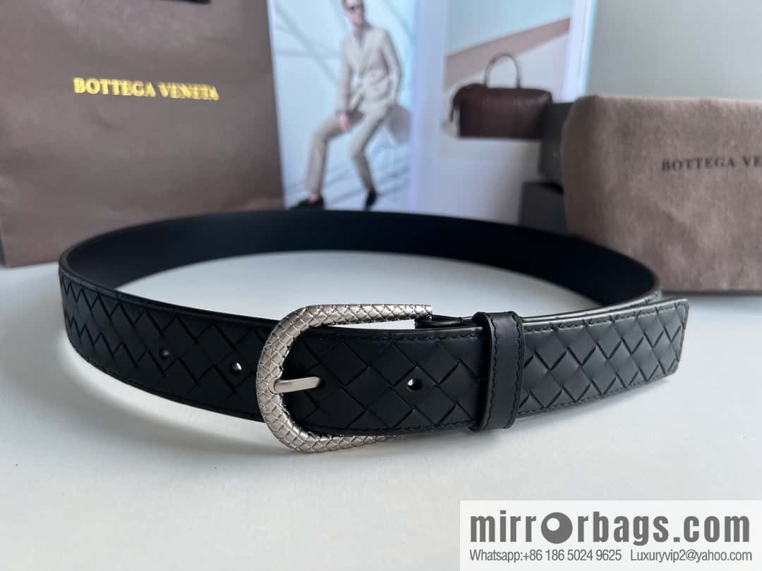 Bottega Venta Intrecciato Woven Men's 3.5cm Belt