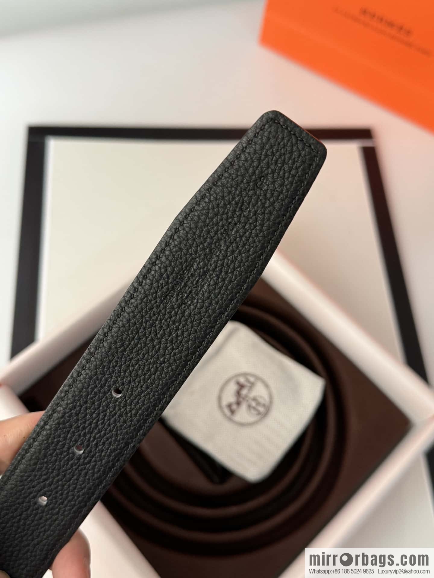 Hermes Hermes, men's 3.2cm stainless steel solder joint buckle cowhide belt