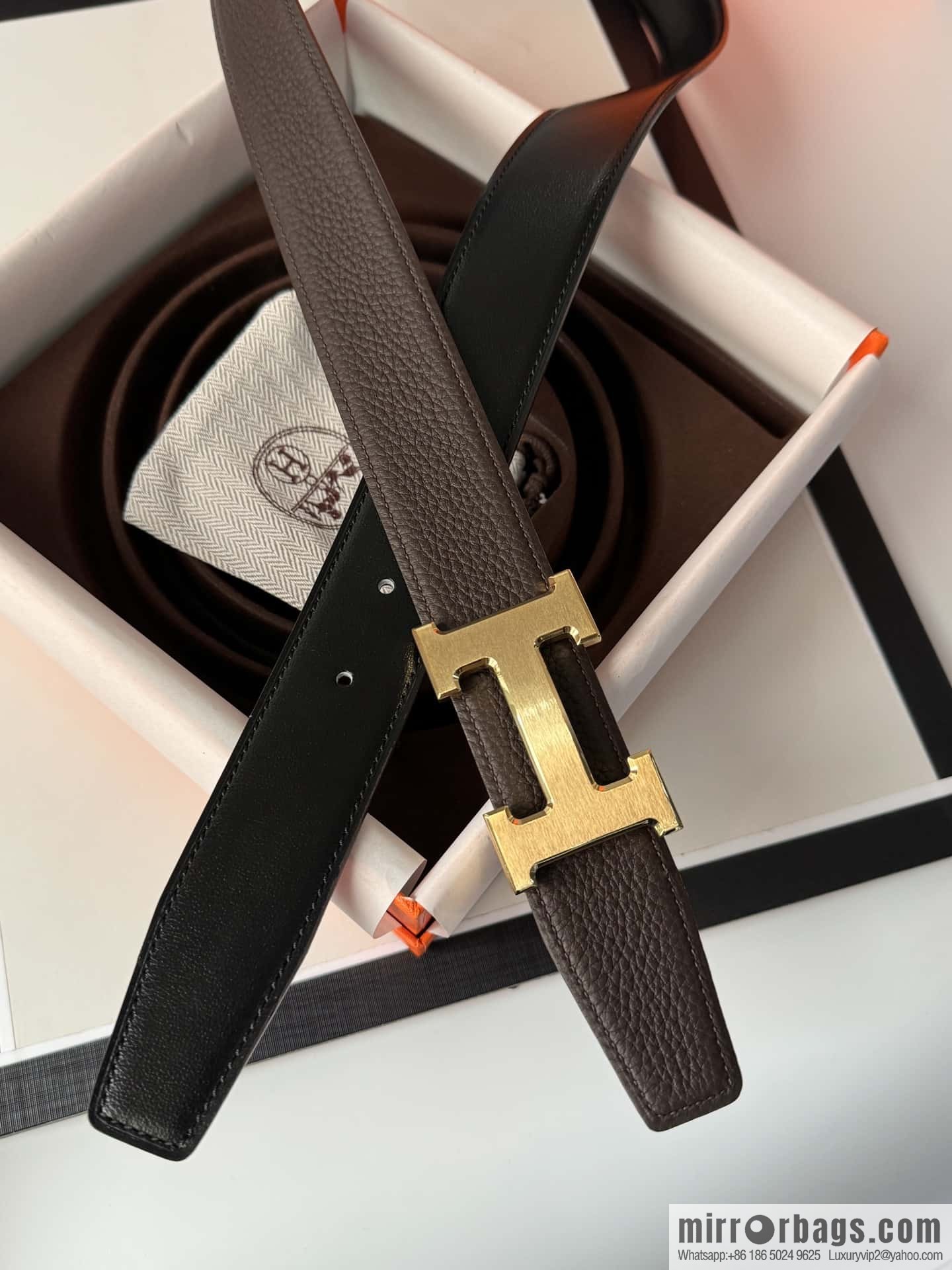 Hermes Hermes, men's 3.2cm stainless steel solder joint buckle cowhide belt