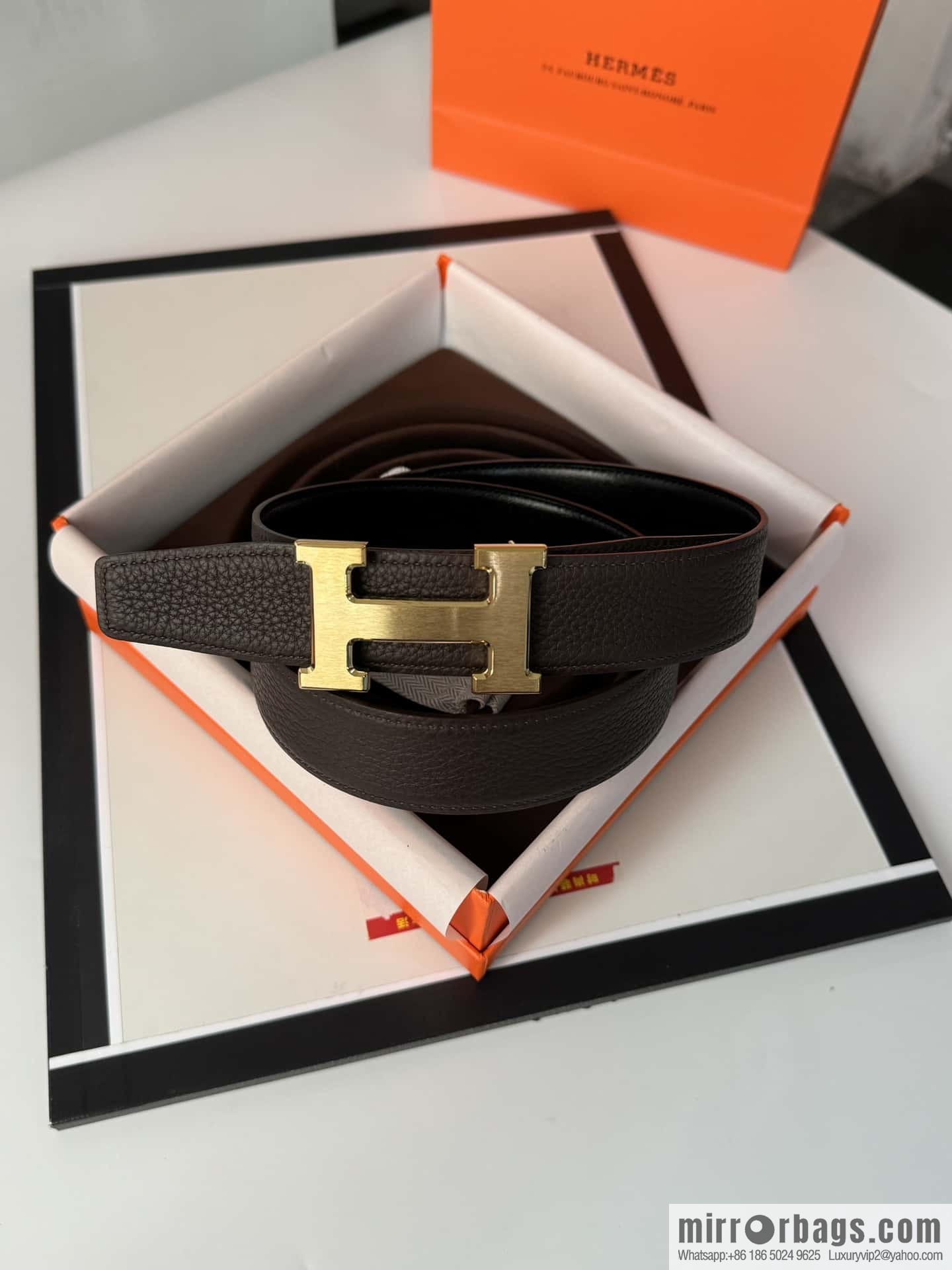 Hermes Hermes, men's 3.2cm stainless steel solder joint buckle cowhide belt