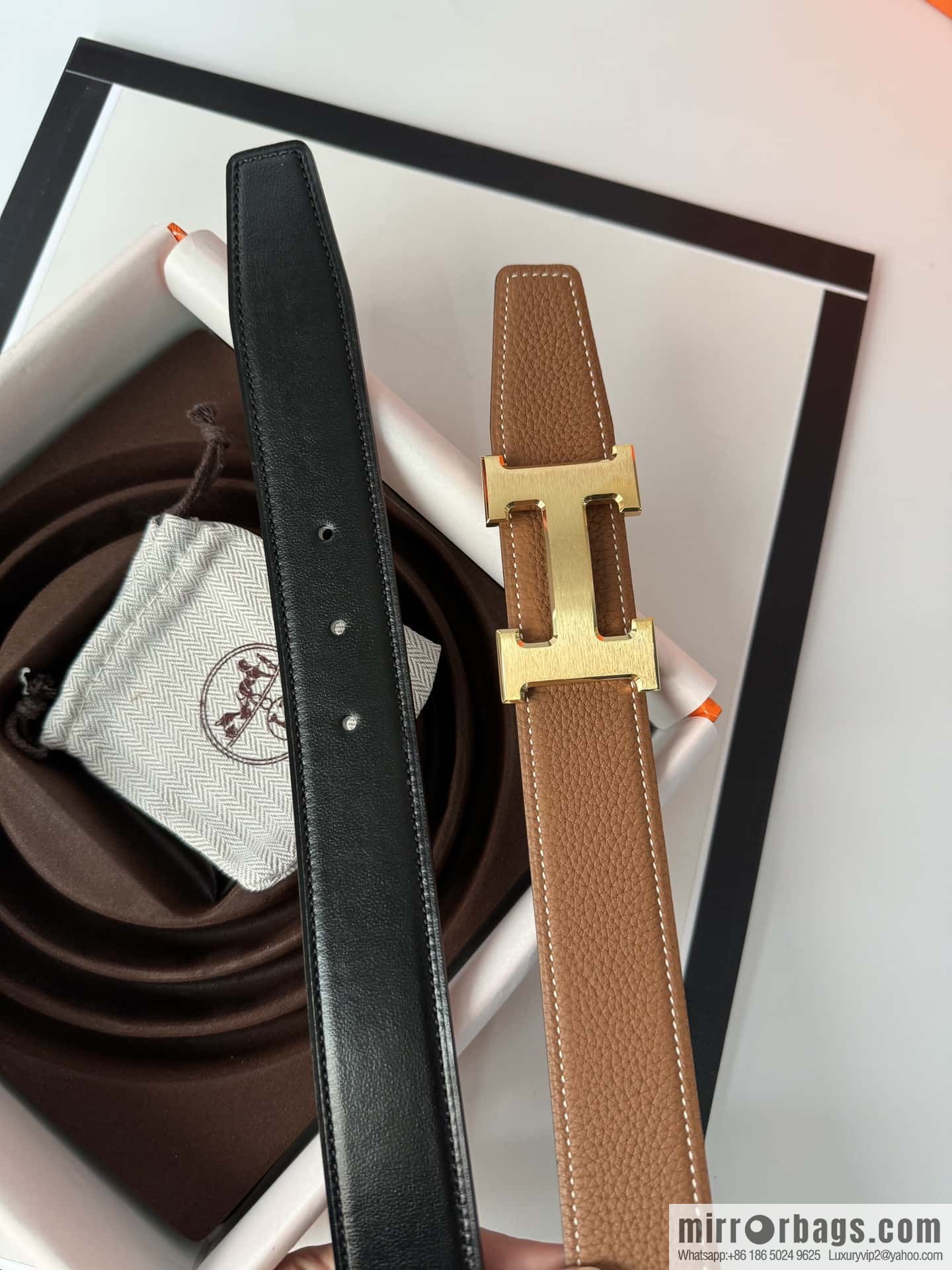 Hermes Hermes, men's 3.2cm stainless steel solder joint buckle cowhide belt