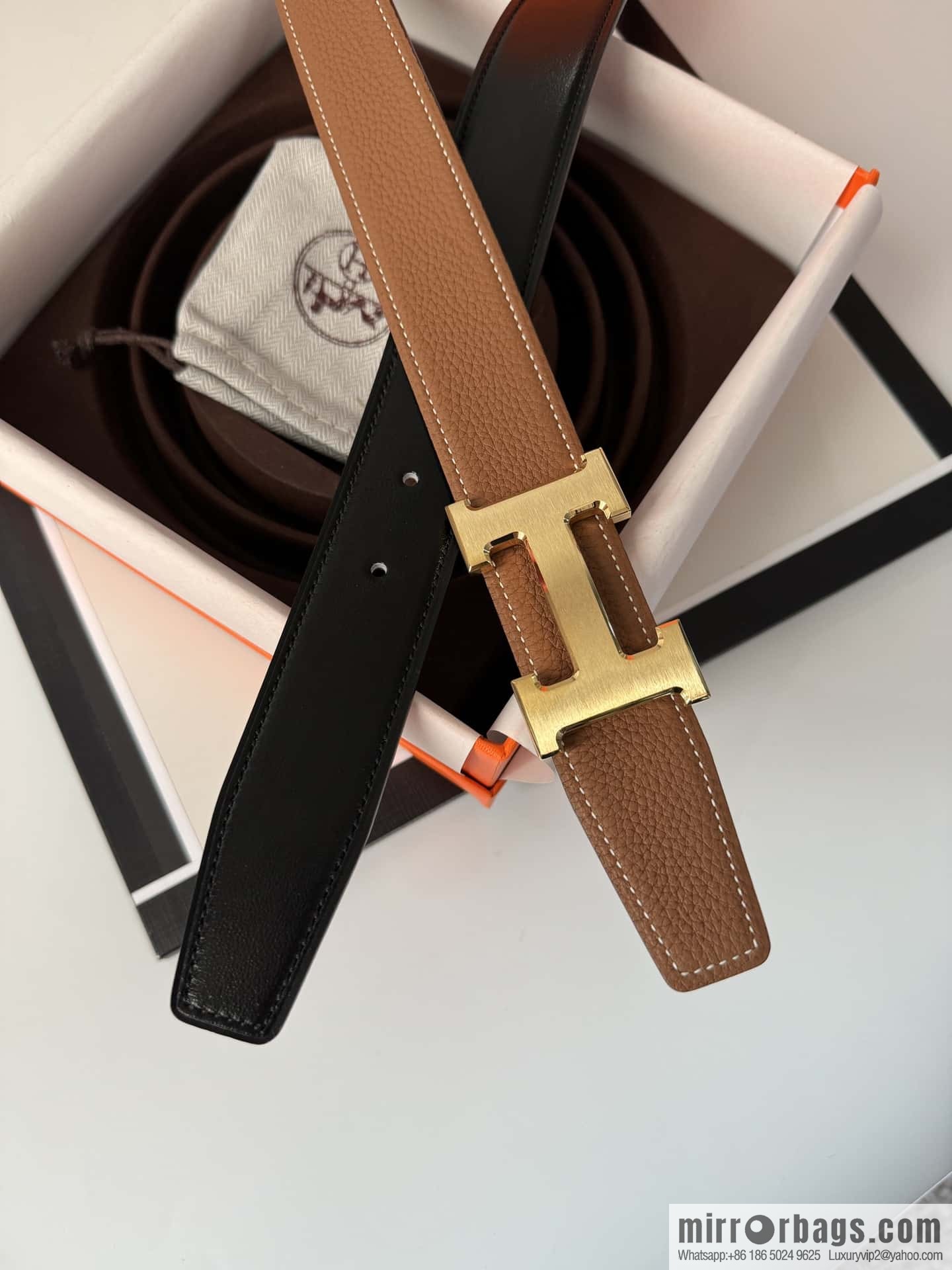 Hermes Hermes, men's 3.2cm stainless steel solder joint buckle cowhide belt