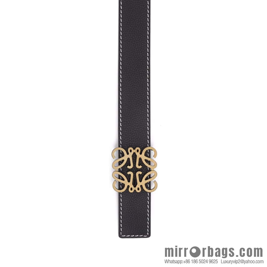 LOEWE Luo Yiwei 3.2cm old gold retro metal buckle first layer cowhide belt