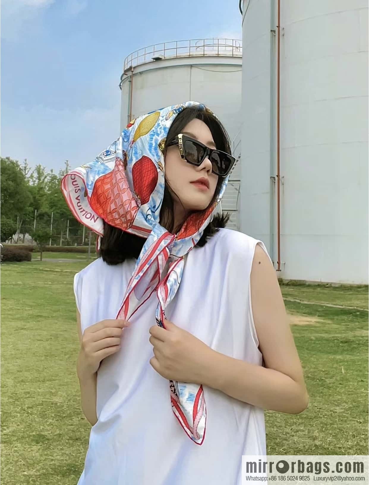 LV Up and Away Silk Scarf