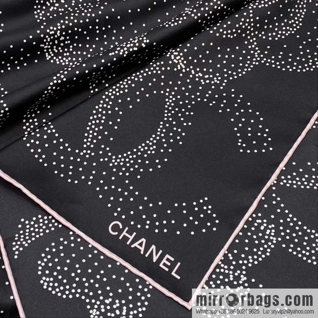 CHANEL Polka dot camellia square towel