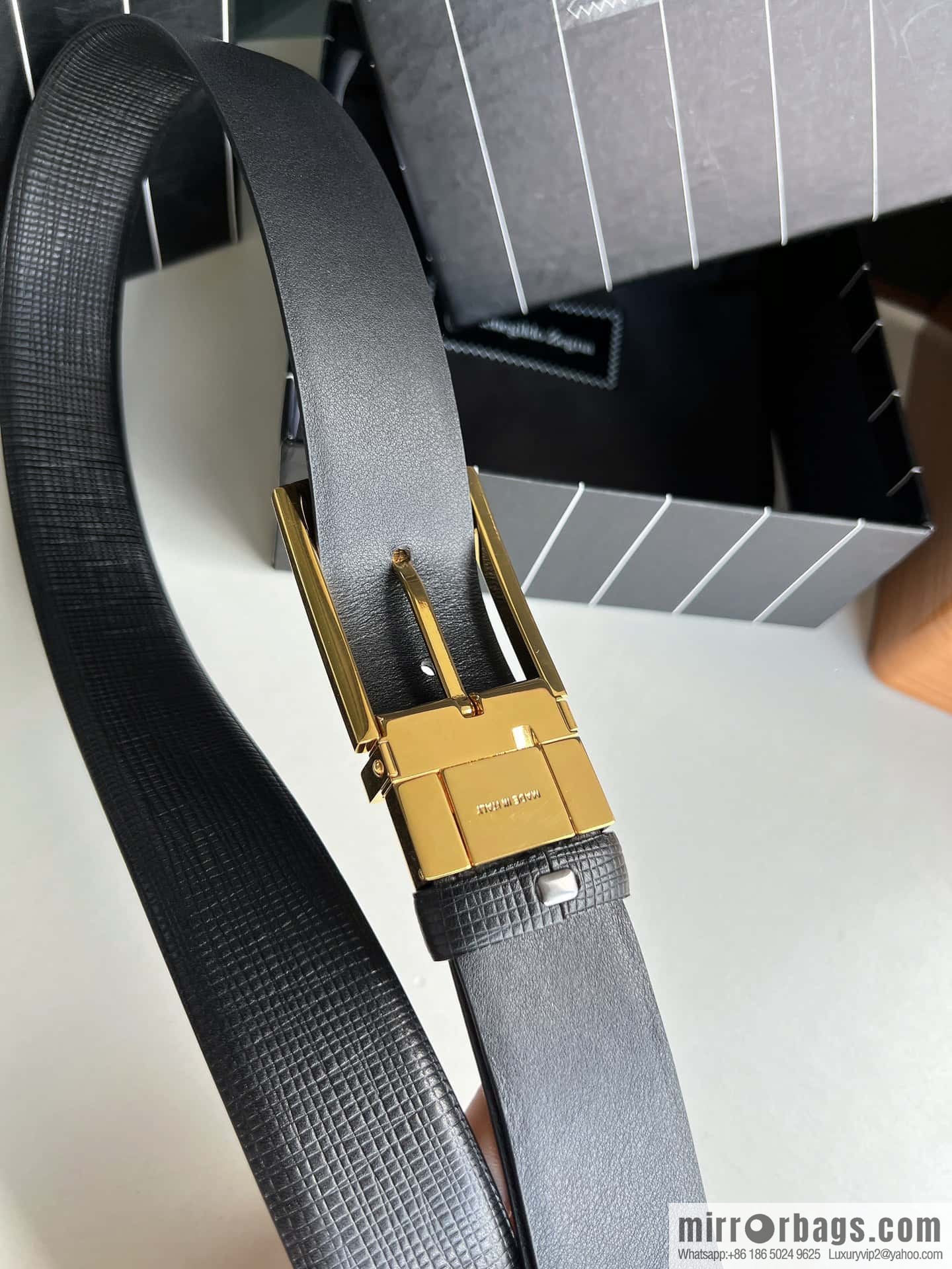 Zegna, black imported cowhide material belt men 3.5cm