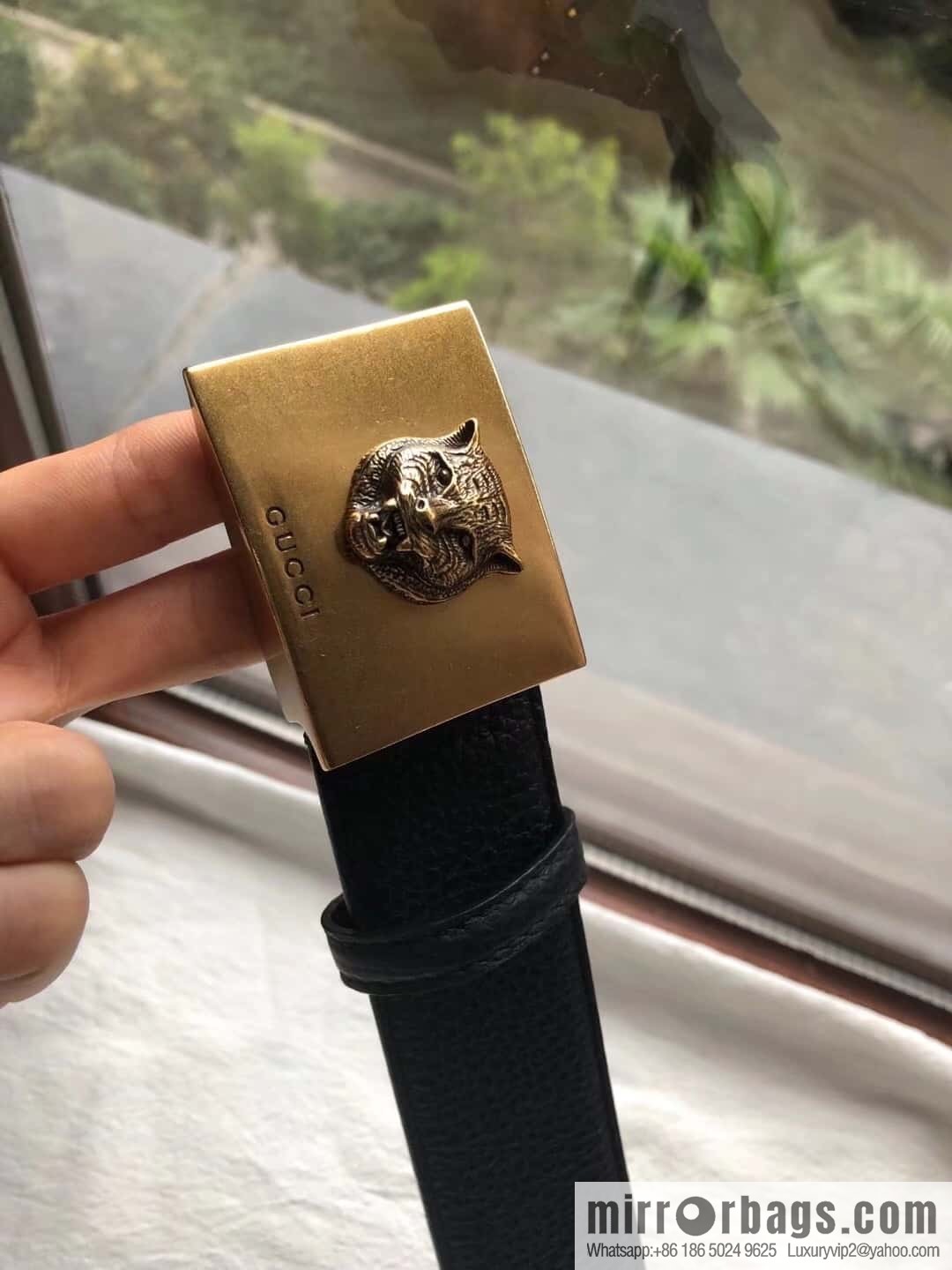 GUCCI logo retro design belt original lychee texture 4.0cm belt