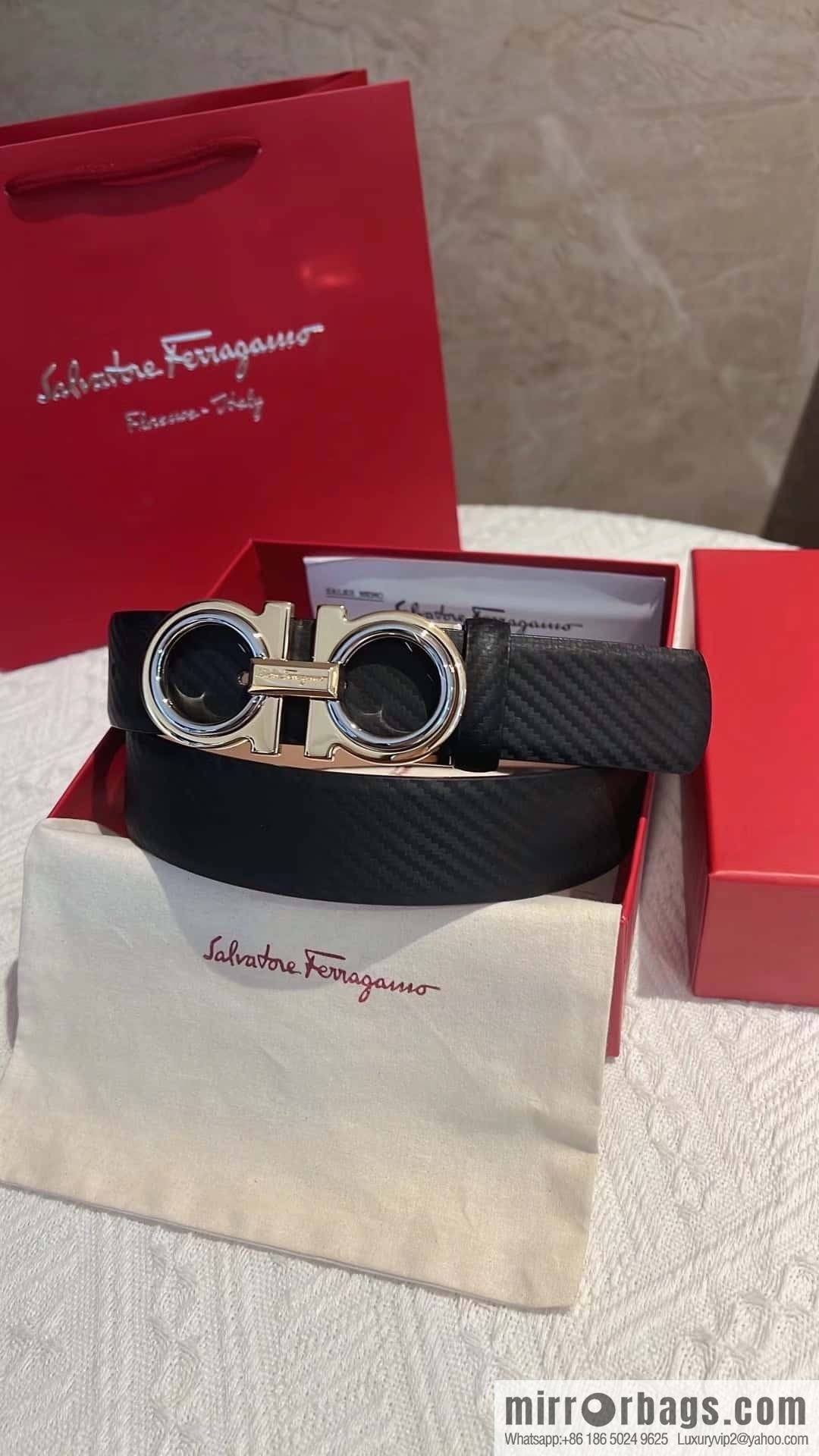Ferragamo Ferragamo Men's Leather Belt 3.5cm