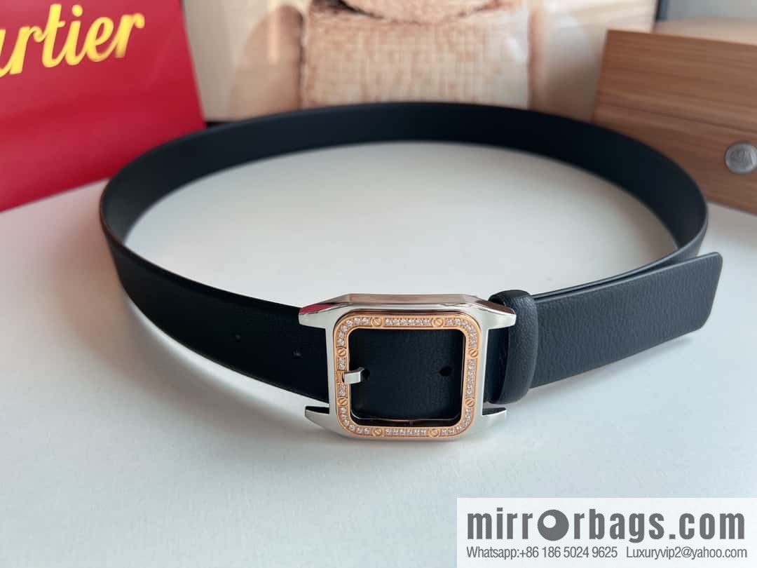 Cartier Cartier, stainless steel with diamond pin buckle with first layer cowhide men's 3.5cm belt