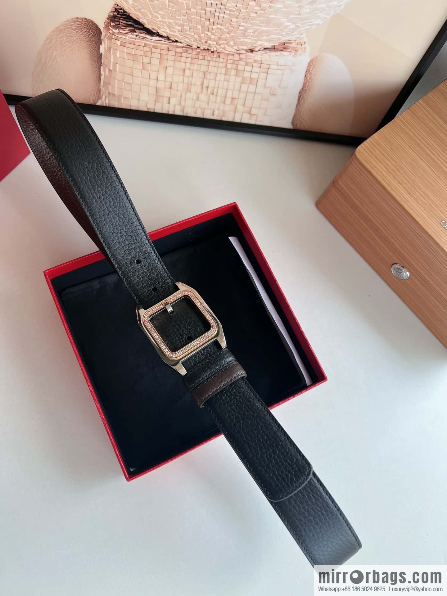 Cartier Cartier, stainless steel with diamond pin buckle with first layer cowhide men's 3.5cm belt