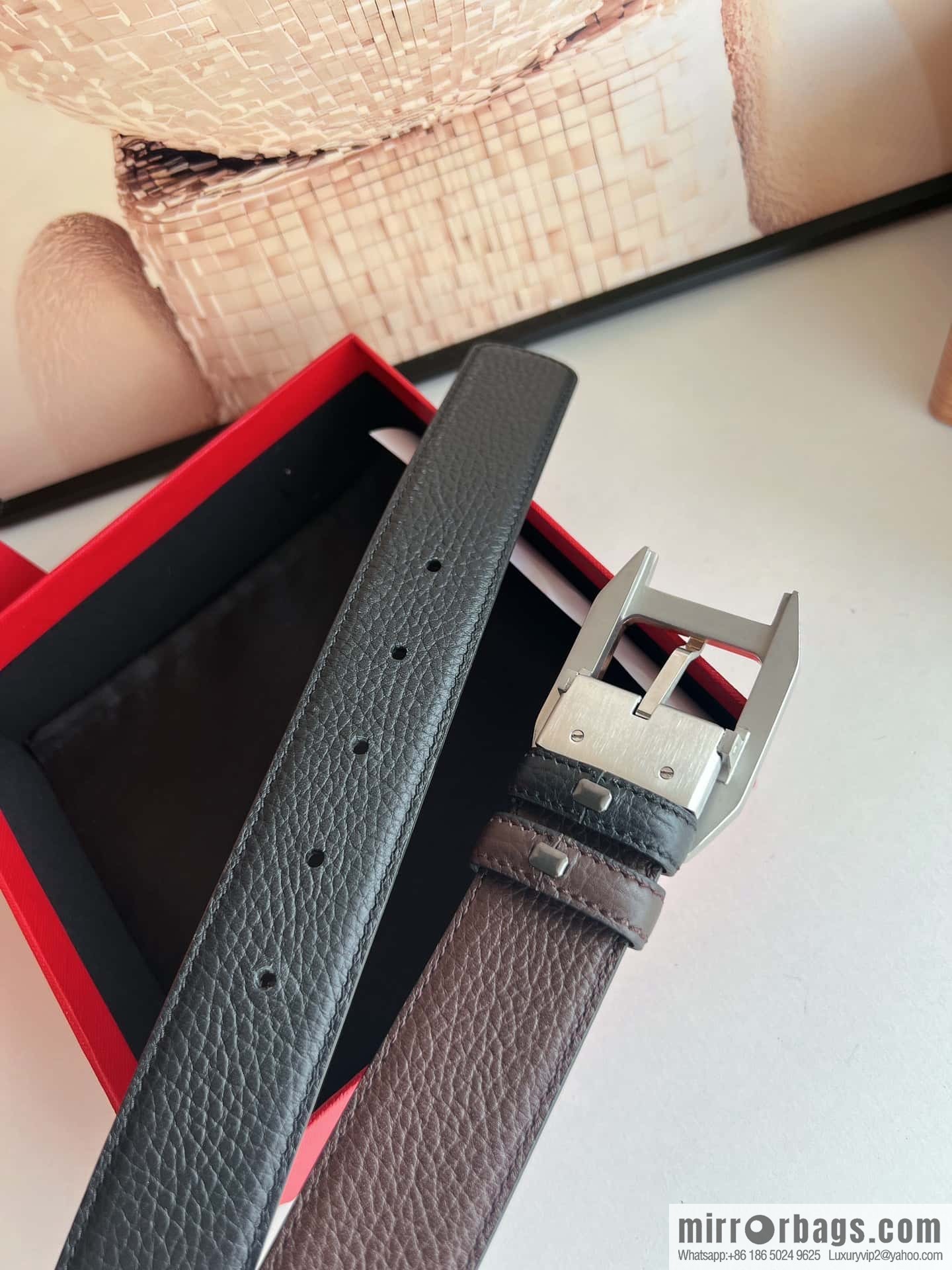 Cartier Cartier, stainless steel with diamond pin buckle with first layer cowhide men's 3.5cm belt
