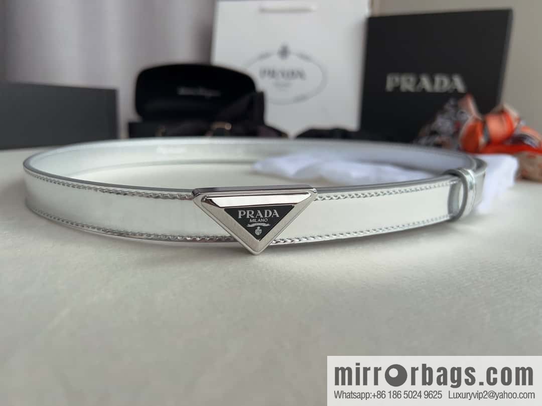 PRADA, metal buckle iconic triangular logo belt 2.0CM
