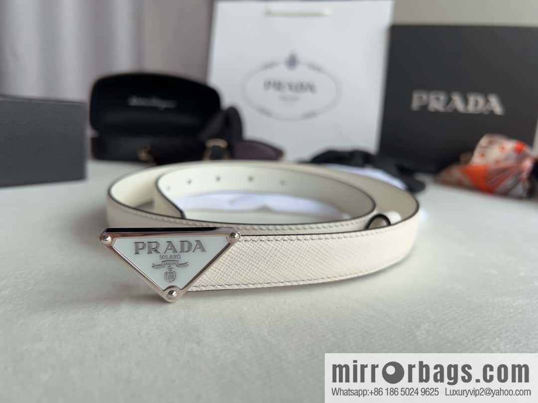 PRADA, metal buckle iconic triangular logo belt 2.0CM