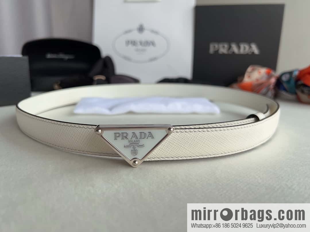 PRADA, metal buckle iconic triangular logo belt 2.0CM