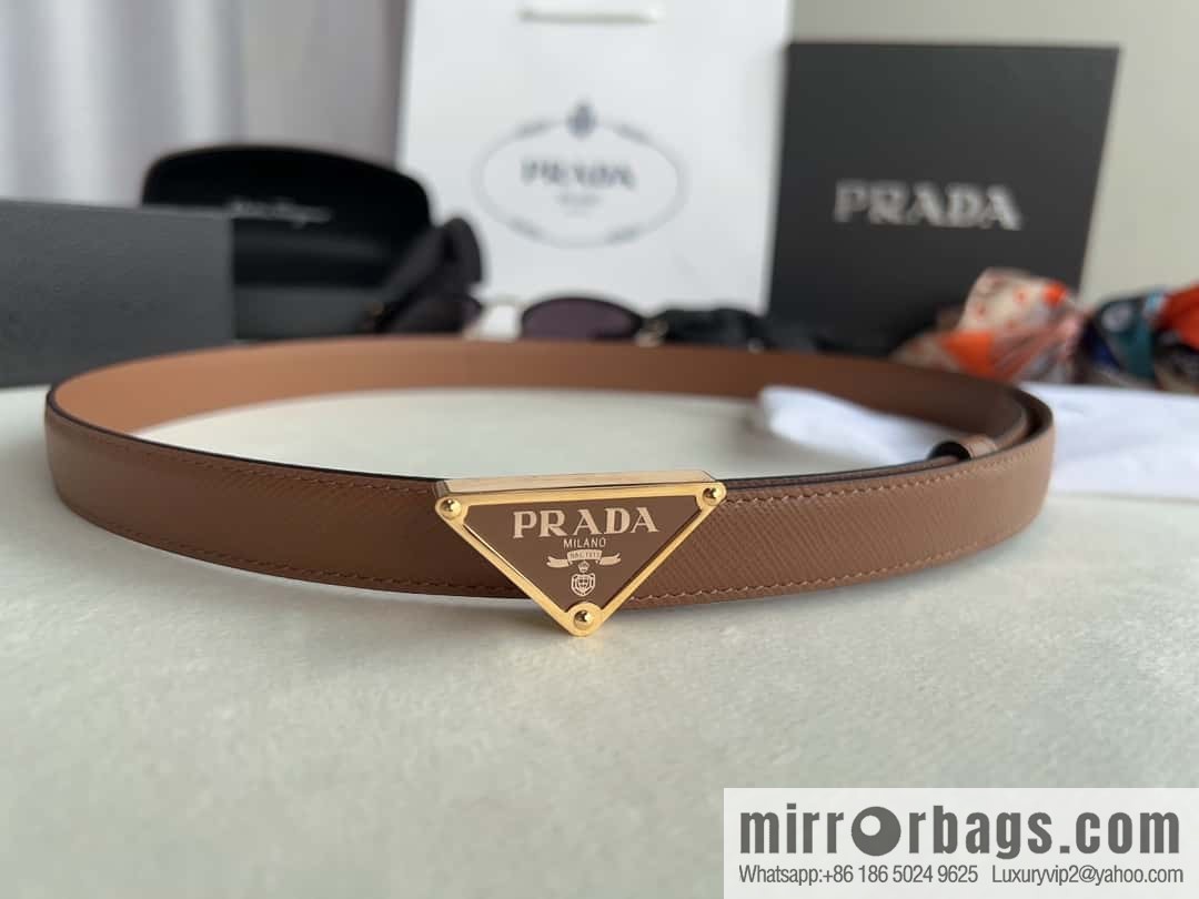 PRADA, metal buckle iconic triangular logo belt 2.0CM