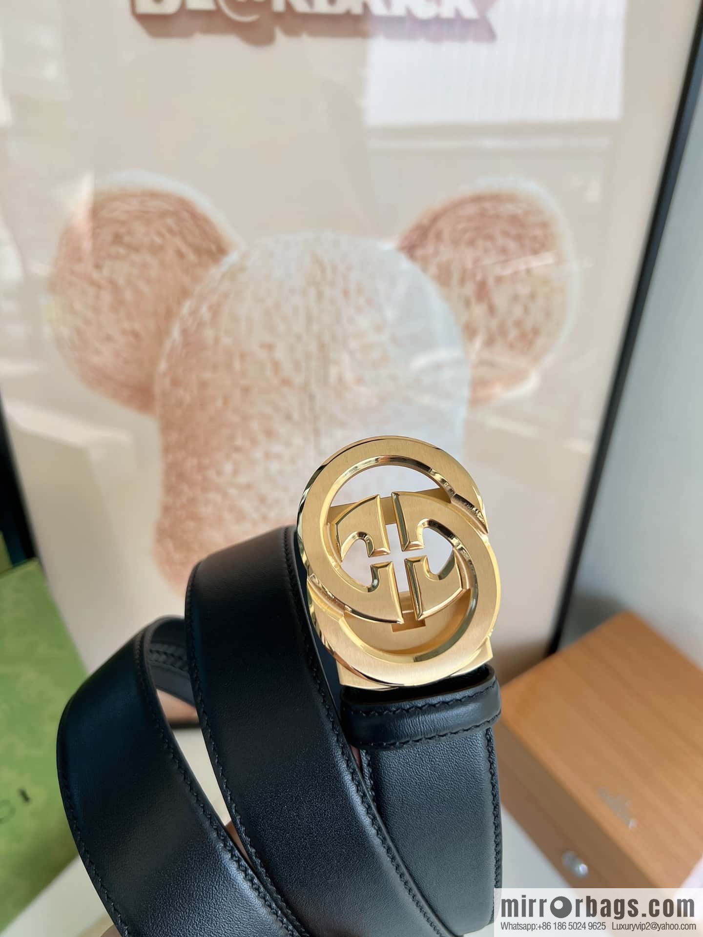 Gucci Gucci 3.5cm men's exquisite automatic buckle, imported double-sided first-layer cowhide belt